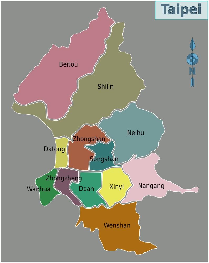 타이페이시며 지도